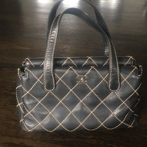 Chanel tote with contrast stitching.